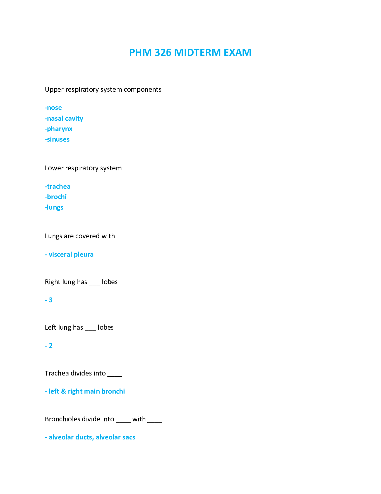 Preview image of PHM 326 / PHM 326 MIDTERM EXAM document